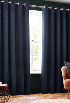 Galaxy Eyelet, Navy - Ready Made Curtains